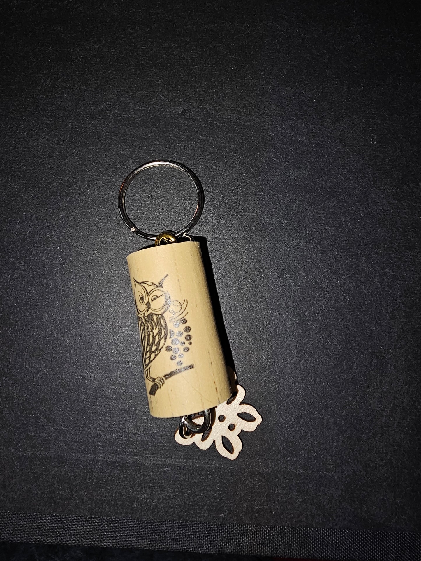 Wine cork keychain