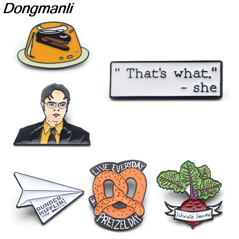 DZ9 Fashion The Office TV Metal Enamel Lapel Pins Collection