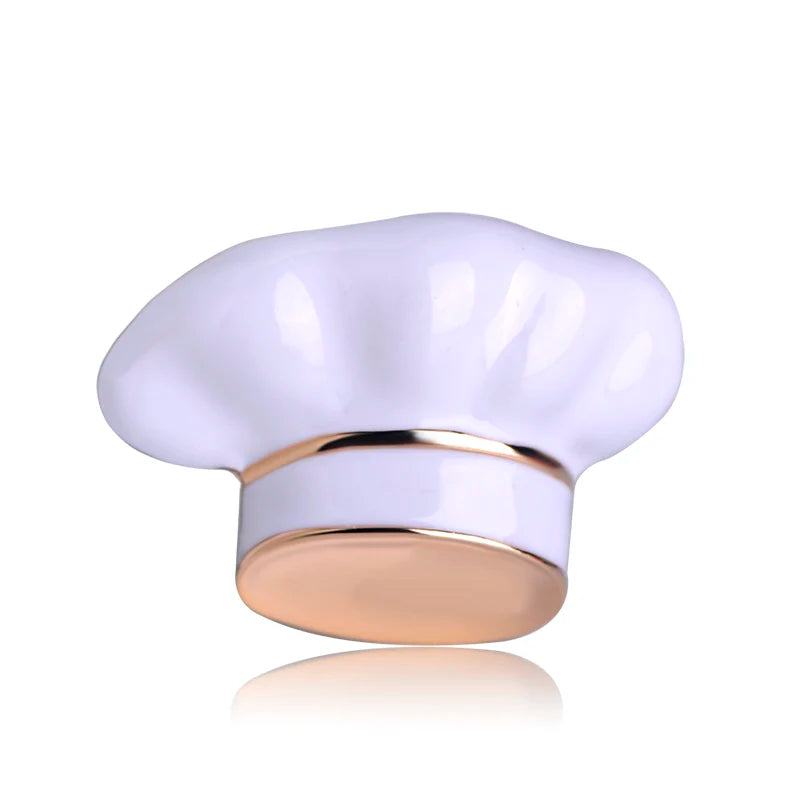 Chef Hat Brooch White Enamel Pin Sweater Accessory
