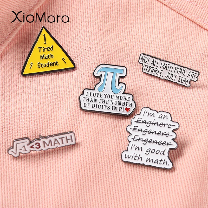 Math Enamel Pin Funny Meme Brooch Pi Day Badge Teacher Student Gift