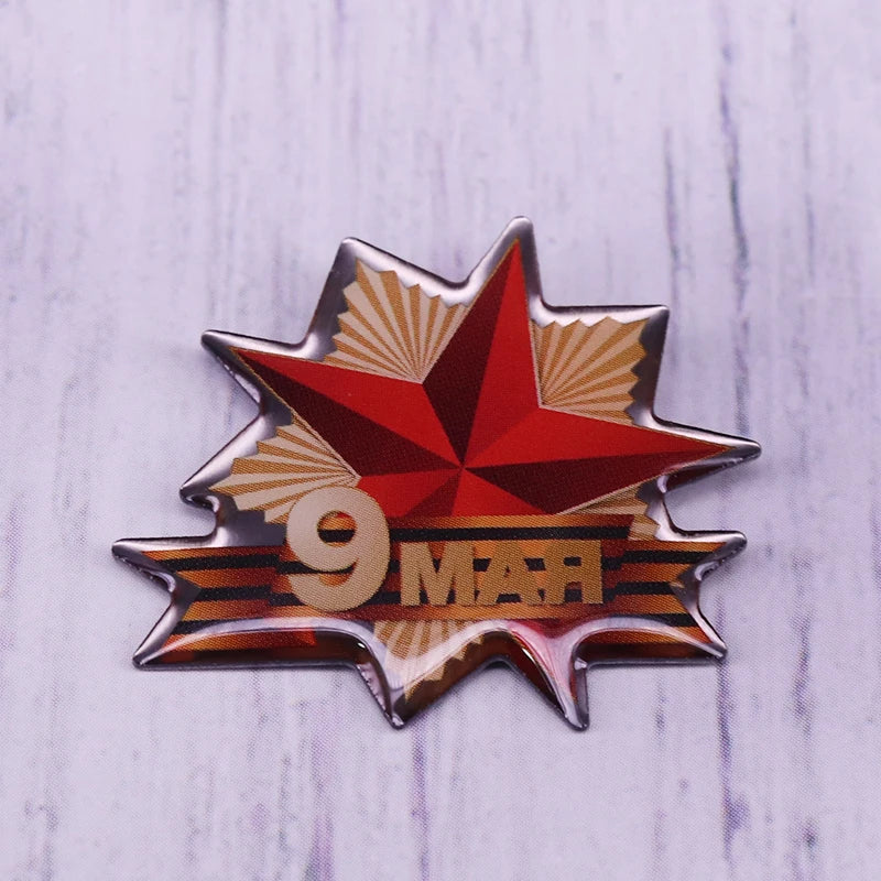 Victory Day Red Star Lapel Pin Brooch Badge