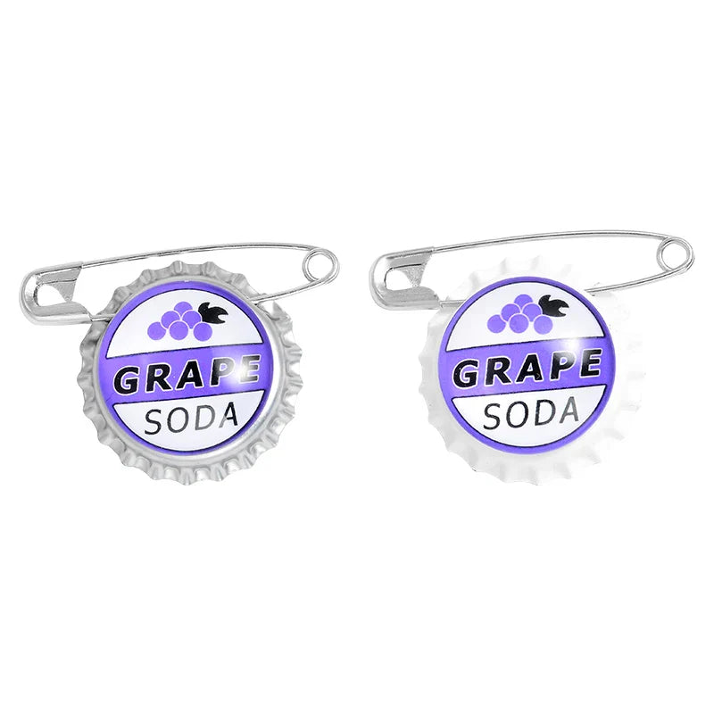 Grape Soda Bottle Cap Brooch Pin Jewelry Gift