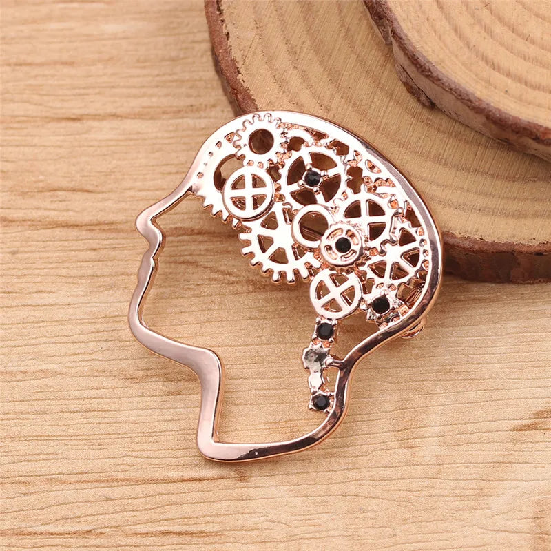 Creative Rhinestone Metal Brooches for Denim Jackets