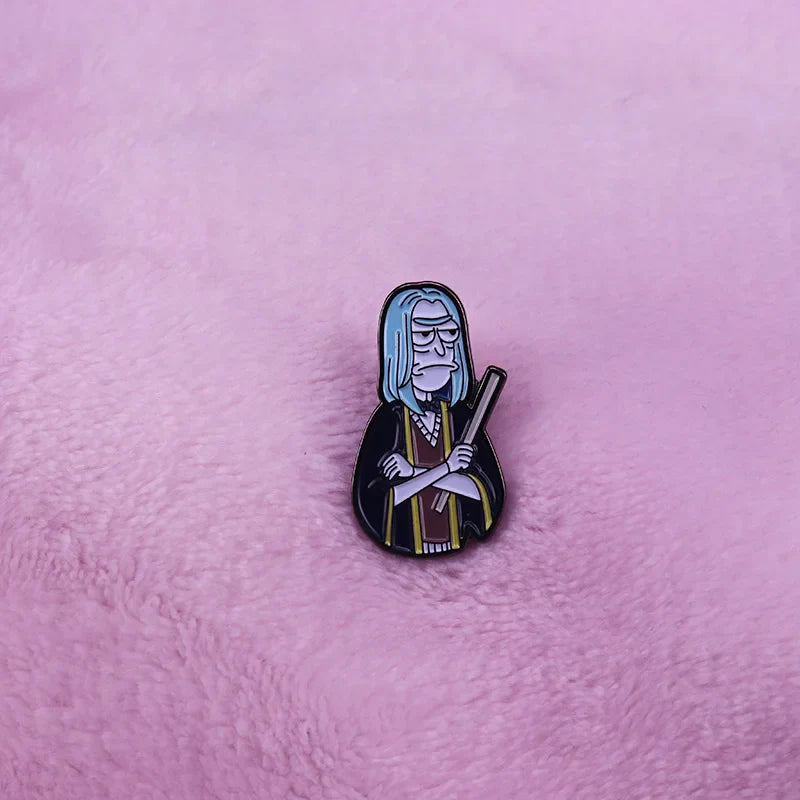 Rick Brooch Cartoon Scientist Nerd Stocking Stuffer