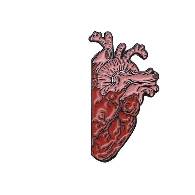 Brain Heart Anatomy Pins Neurology Brooch for Doctors Nurses Badge Gifts