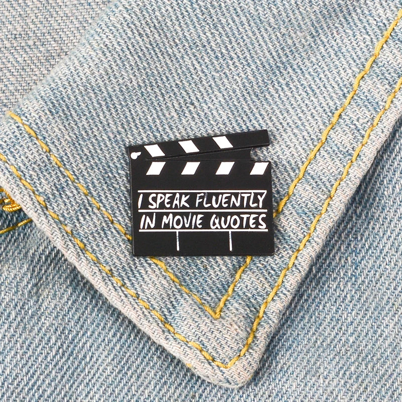 Movie Quotes Clapperboard Enamel Pin Badge Jewelry Collection