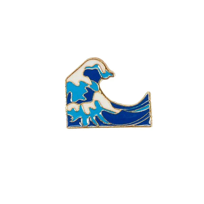 Creative Paper Boat Plane Enamel Brooch Love Wave Iceberg Bottle Pin Jewelry Accessories
