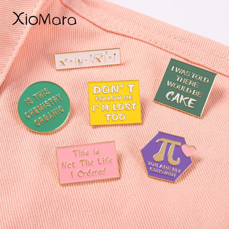 Pi Chemistry Enamel Pins Brooches Badges Gift for Science Lovers