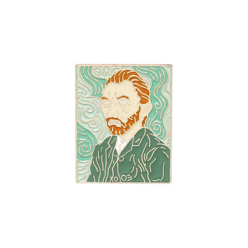 Van Gogh Oil Painting Enamel Pins Scream Sunflower Brooches Art Badges Lapel Jewelry Gifts Wholesale