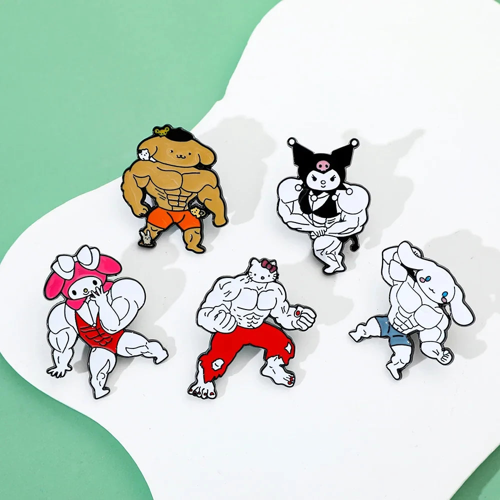 5 Pcs Anime Hello Kitty Kuromi Lapel Pin Set