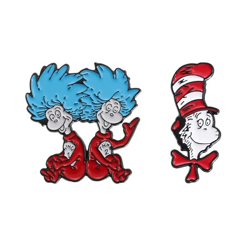 Cartoon Character Enamel Pins Dr. Seuss Brooches for Clothes Backpack Lapel Badges Jewelry Gifts