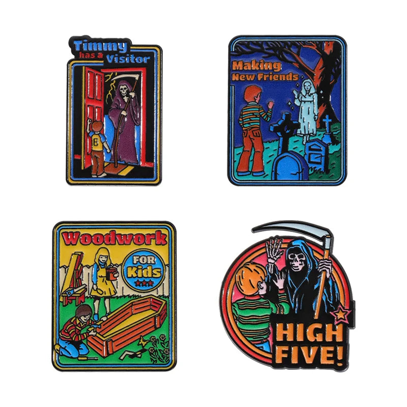 Halloween Gothic Enamel Pins Punk Brooches Lapel Badges Jewelry