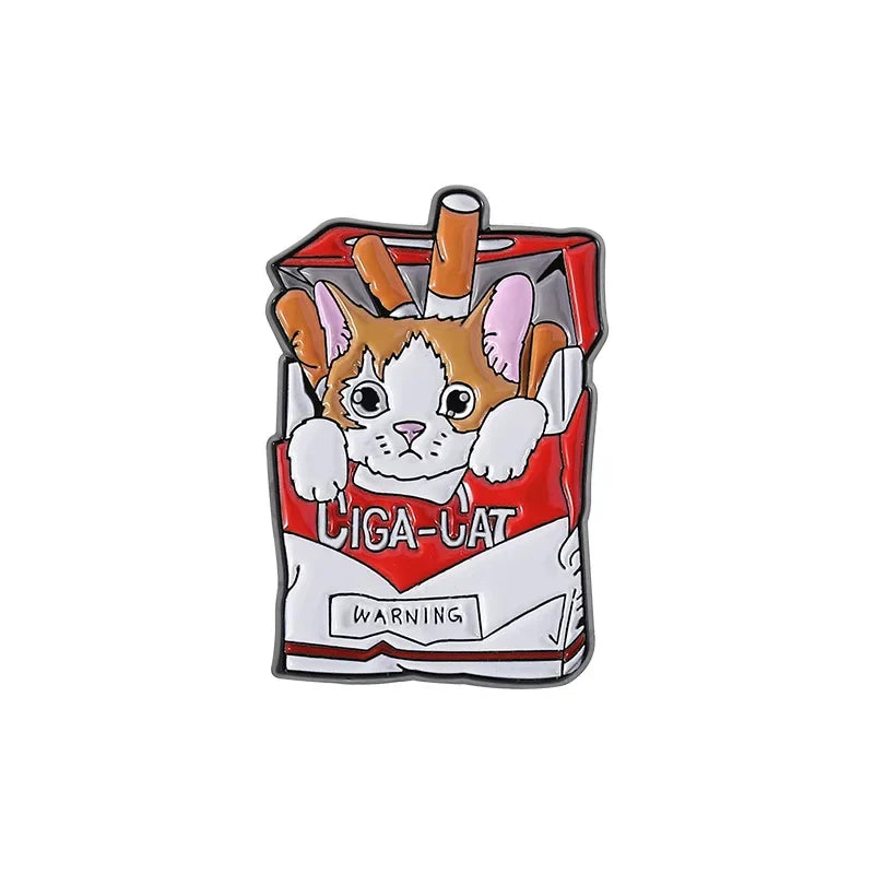 Cartoon Cat Enamel Pins Cute Kitten Brooches Lapel Badges Jewelry Gift
