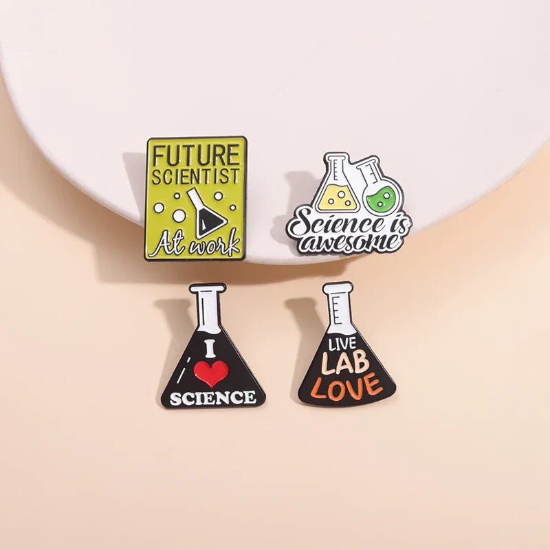Science Beaker Enamel Pin Lapel Badge Jewelry Wholesale