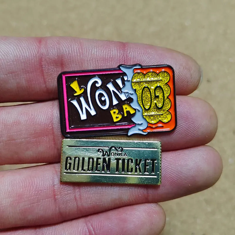 Chocolate Factory Enamel Pin Brooches Bag Lapel Badges Decorative Jewelry Gifts
