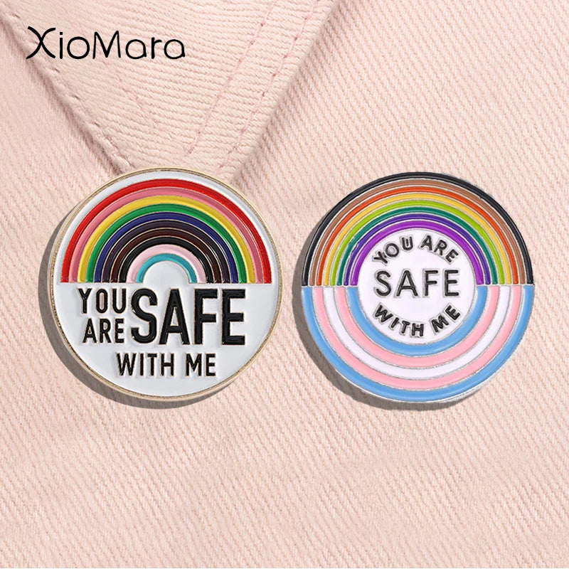 LGBT Rainbow Pride Safety Pin Brooch Lapel Badge Jewelry Gift