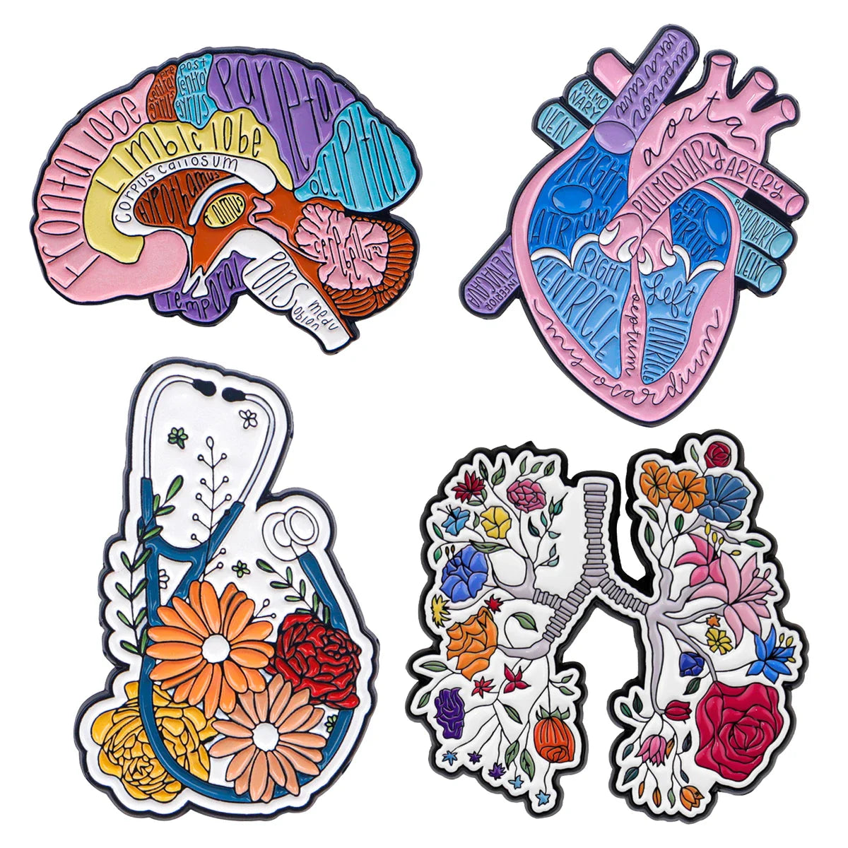 Medical Organs Enamel Pin Brooches Lapel Pins Badge Fashion Jewelry Gifts