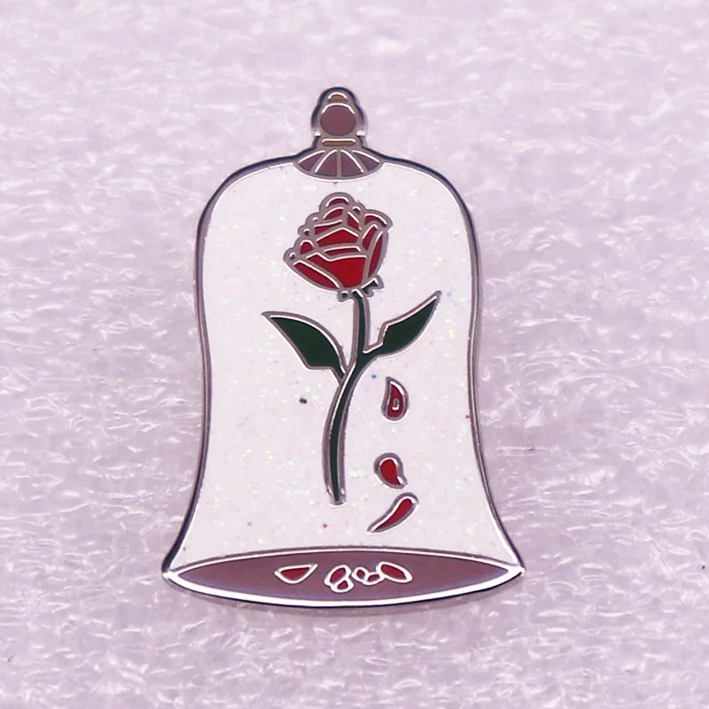 Enchanted Rose Enamel Pin Brooch Jewelry Gift
