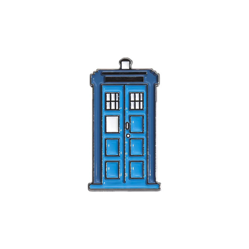 Blue Retro Phone Booth Brooch Badge - Personalized, Exquisite Style