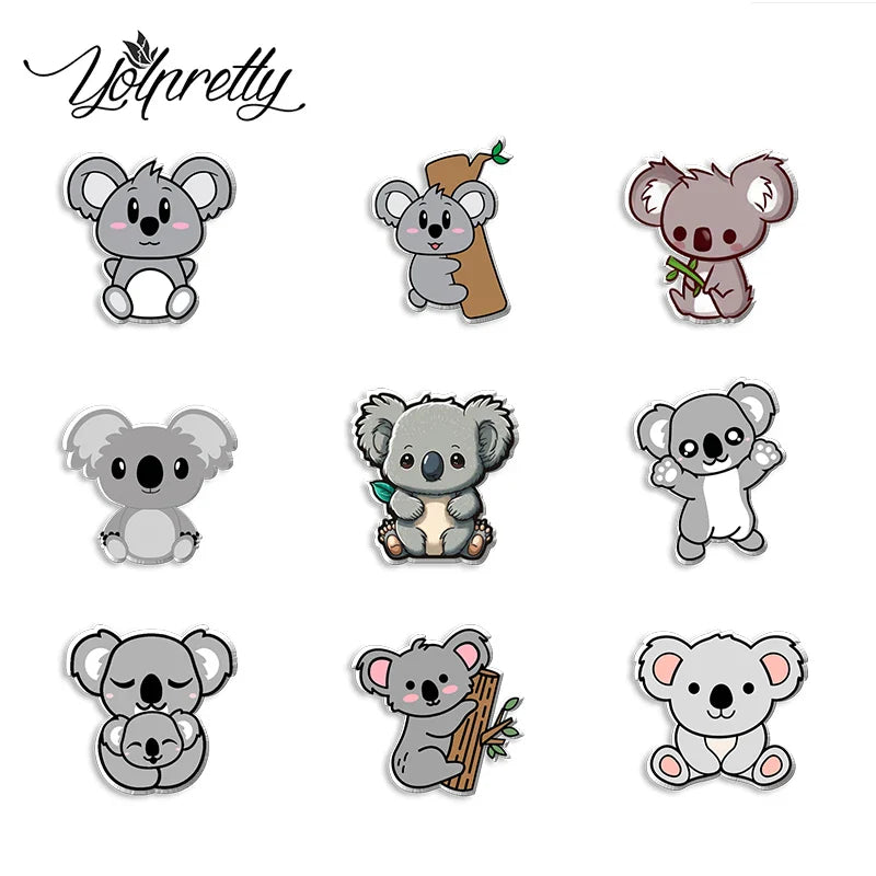 Cute Koala Acrylic Epoxy Lapel Pin Badge