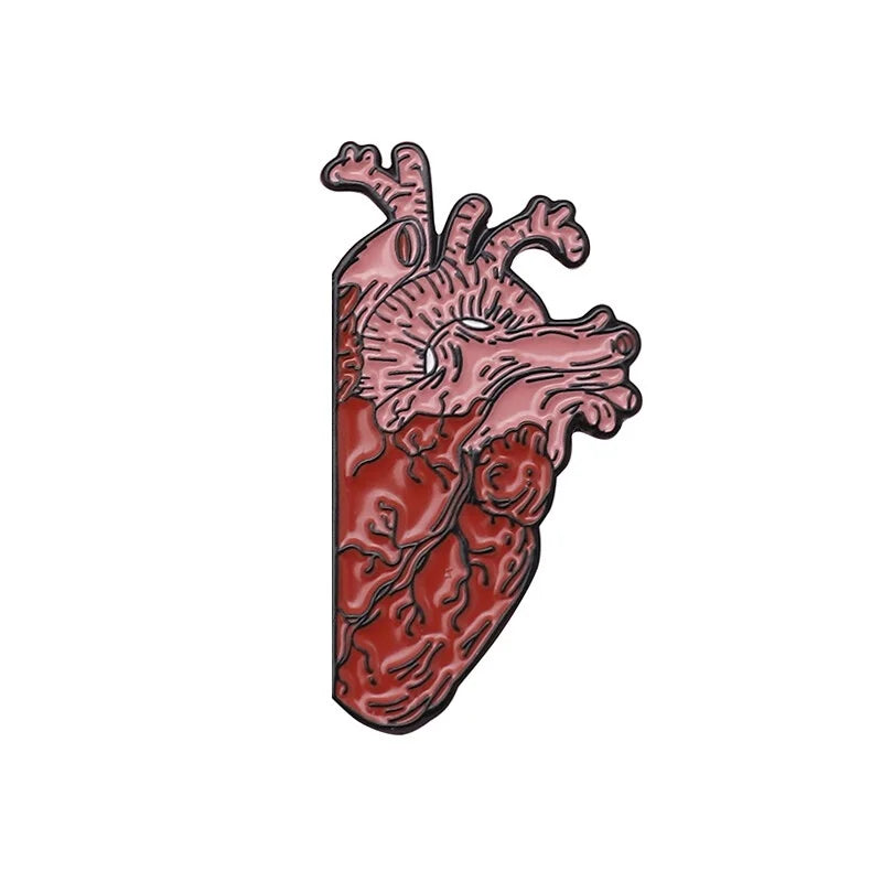 Medical Organ Enamel Pins Heart Brain Lapel Brooches Cartoon Jewelry Gift for Doctors Nurses