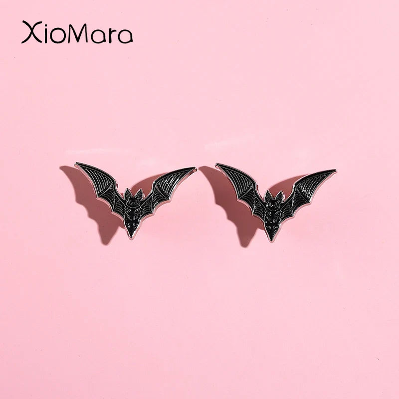 Gothic Bat Enamel Pins Halloween Brooches Lapel Badges Jewelry Gift