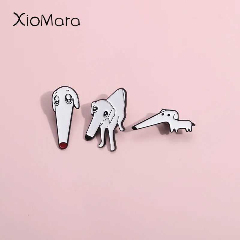 Proboscis Dog Enamel Pins Brooch Lapel Badges Cartoon Pet Jewelry Gift