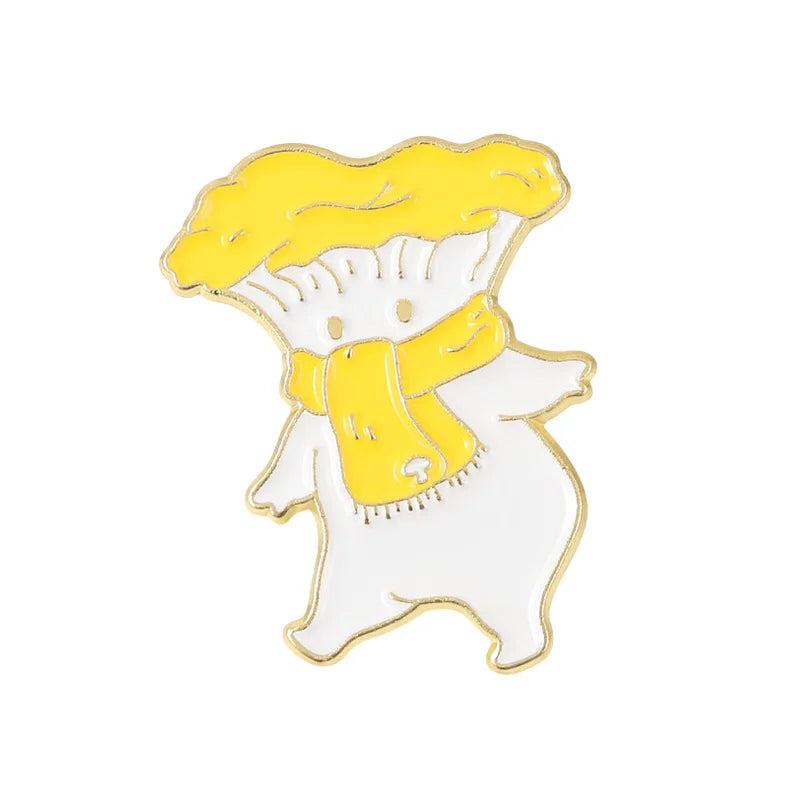 Mushroom Butterfly Skateboard Cartoon Brooch Enamel Pins Denim Bag Marine Animal
