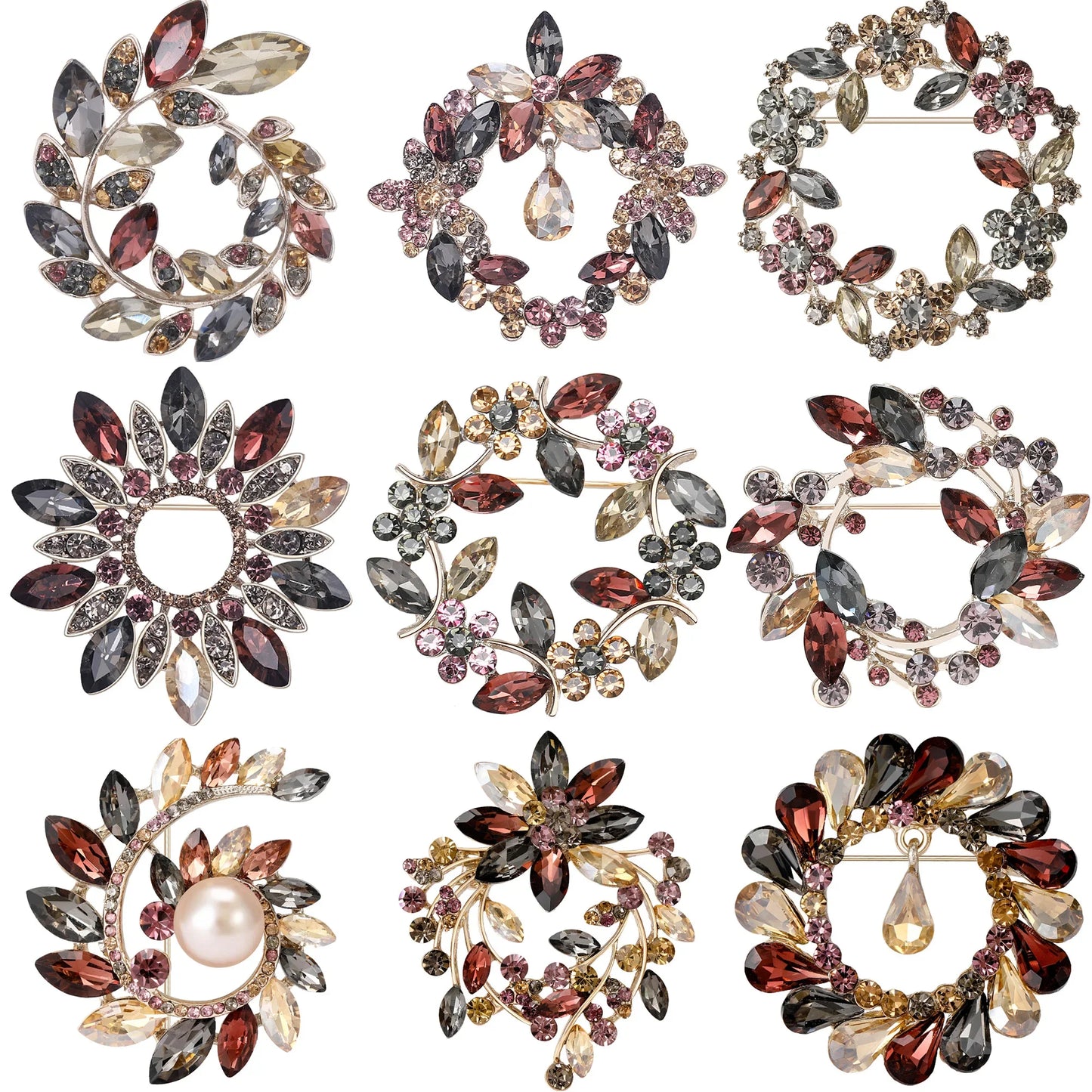 Rhinestone Flower Brooch Pin Jewelry Accessories