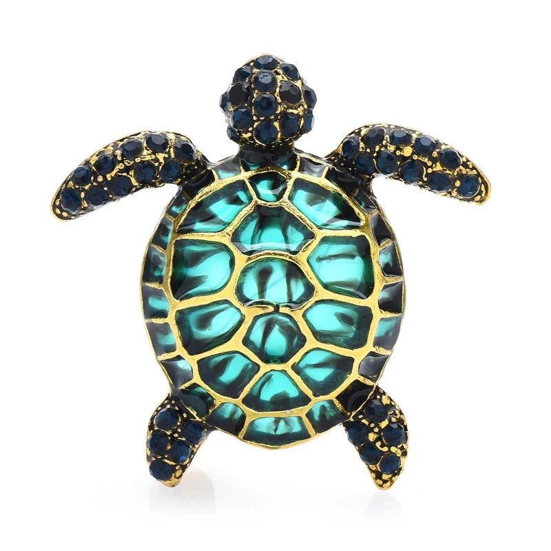 Wuli&baby Enamel Turtle Brooch 3-Color Animal Pin Gifts