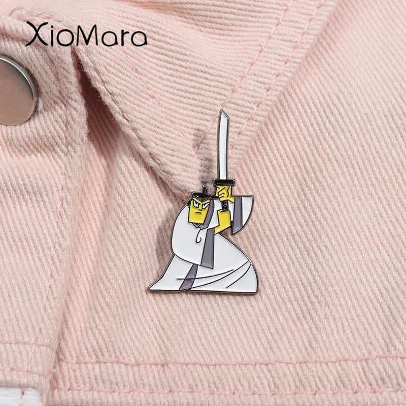 Anime Warrior Enamel Pin 90s Adventure Brooch Lapel Badge Jewelry Gift
