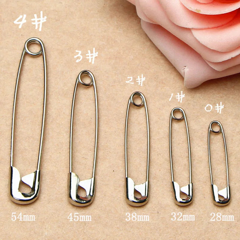50pcs Stainless Steel Safety Pins Sewing Tools Large Small Brooch Wholesale