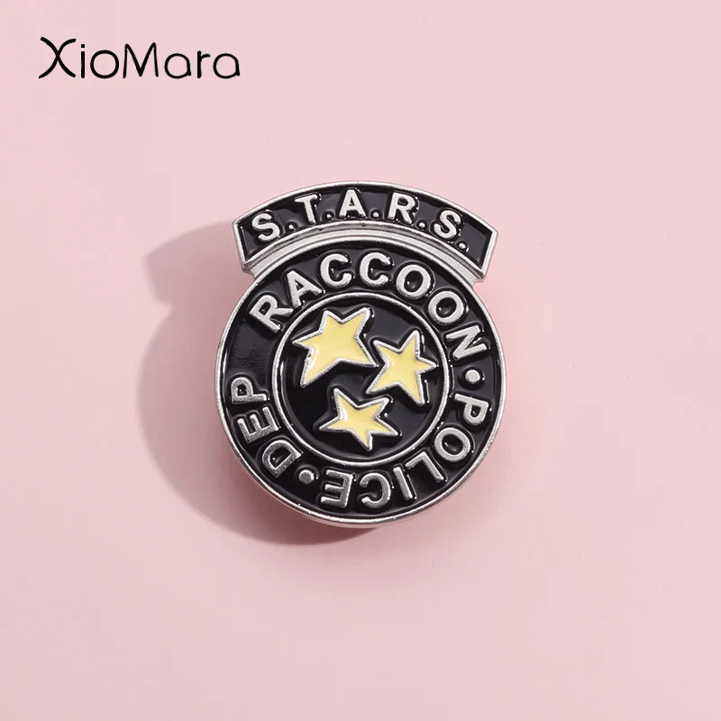 Raccoon Police Department Enamel Pins Brooches Lapel Badges Jewelry Gift