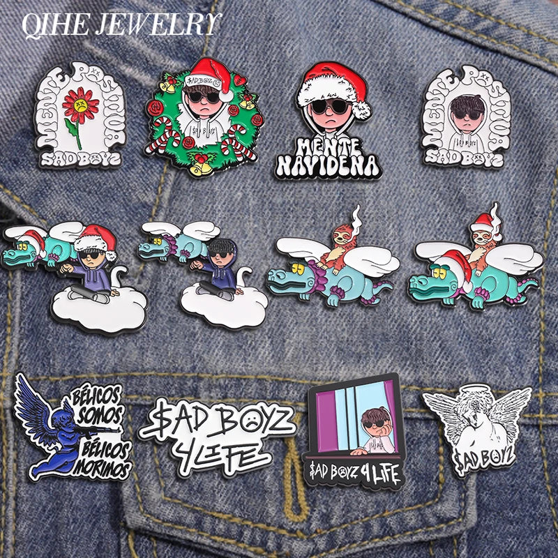 Mexican Metal Enamel Pin Christmas Brooch Cartoon Sloth Badge Golf Baseball Cap Clip