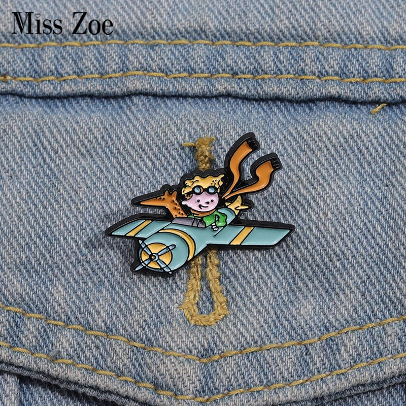 Fox Rose Enamel Pins Moon Star Whale Brooch Lapel Hat Bag Badge Jewelry Gift