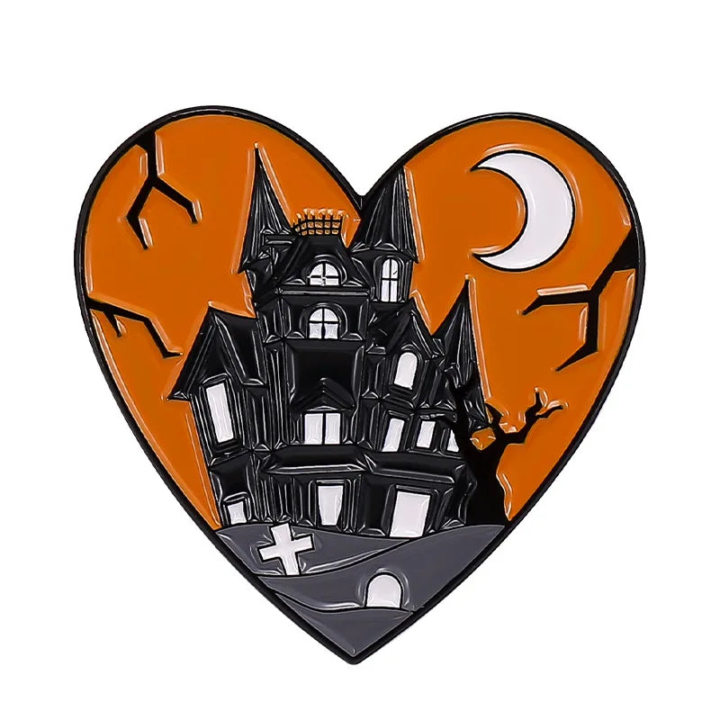 Halloween Enamel Pins: Sexy Demon, Pumpkin, Spider, Vampire Brooch Lapel Jewelry Gift