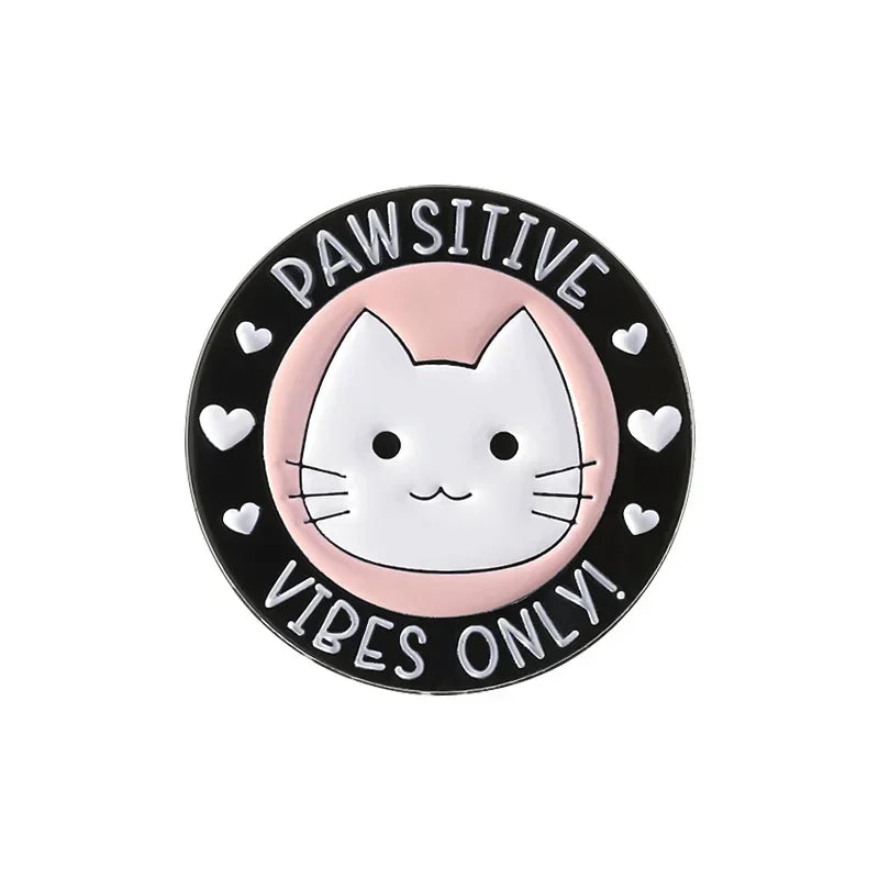 Cartoon Cat Enamel Pins Happy Potion Brooches Cute Animal Jewelry Gifts