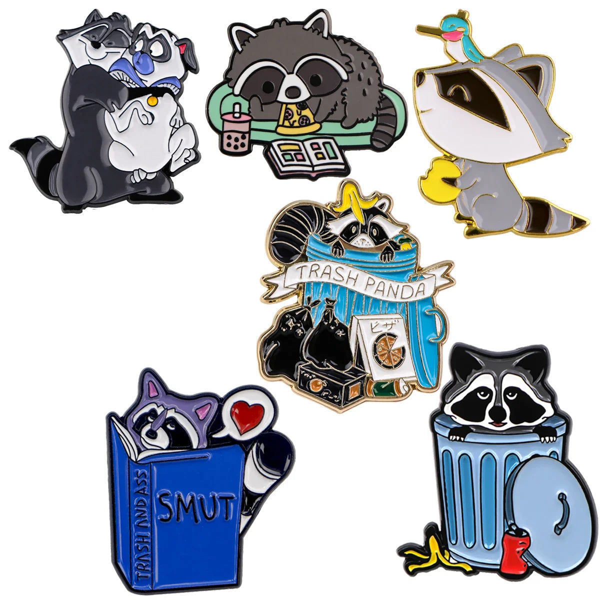 Raccoon Enamel Pin Brooch Lapel Badge Fashion Jewelry Gift