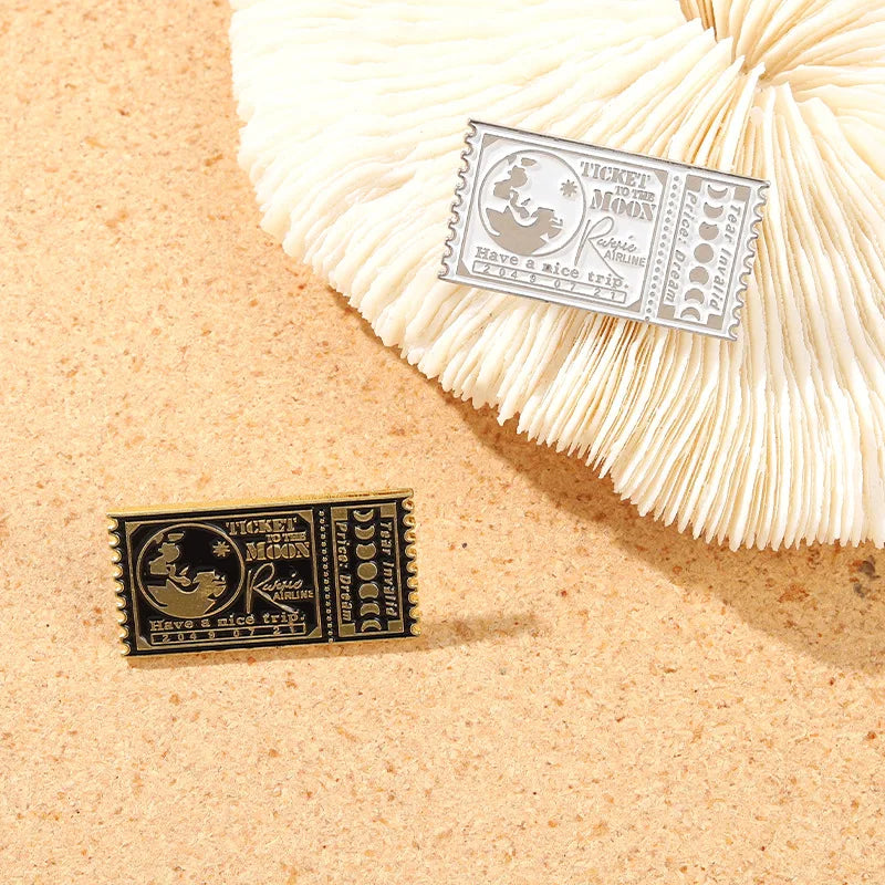 Movie Ticket Enamel Pins Brooches Jewelry Accessories Gifts