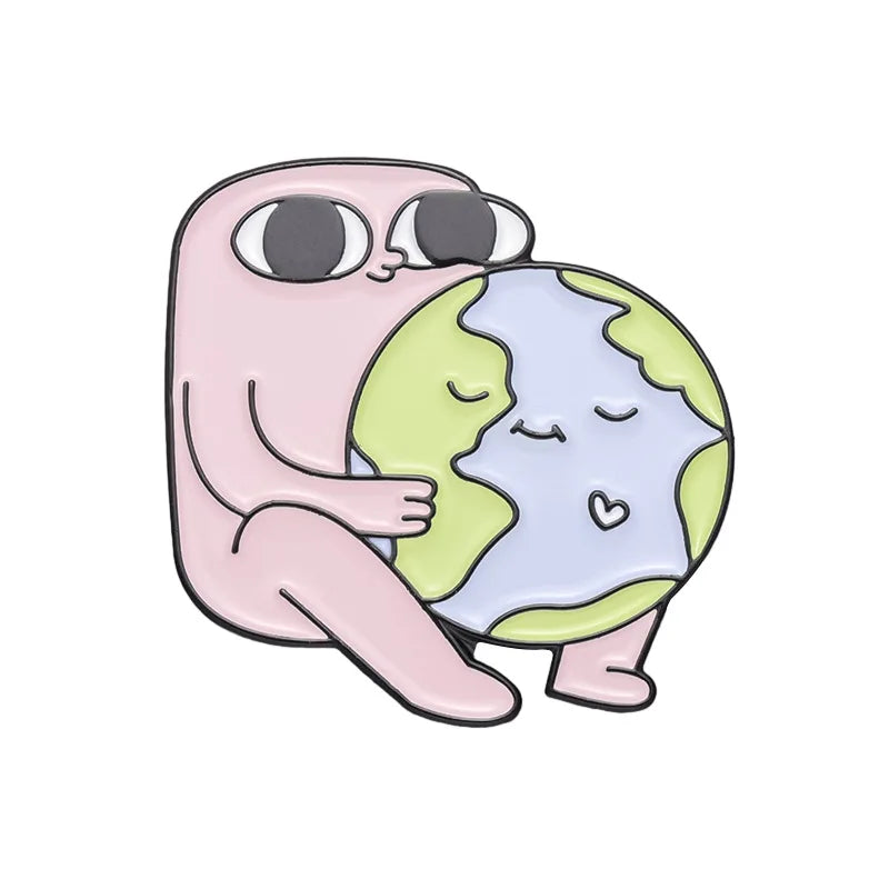 Alien Planet Pink Love Lapel Pin Badge Jewelry Gifts