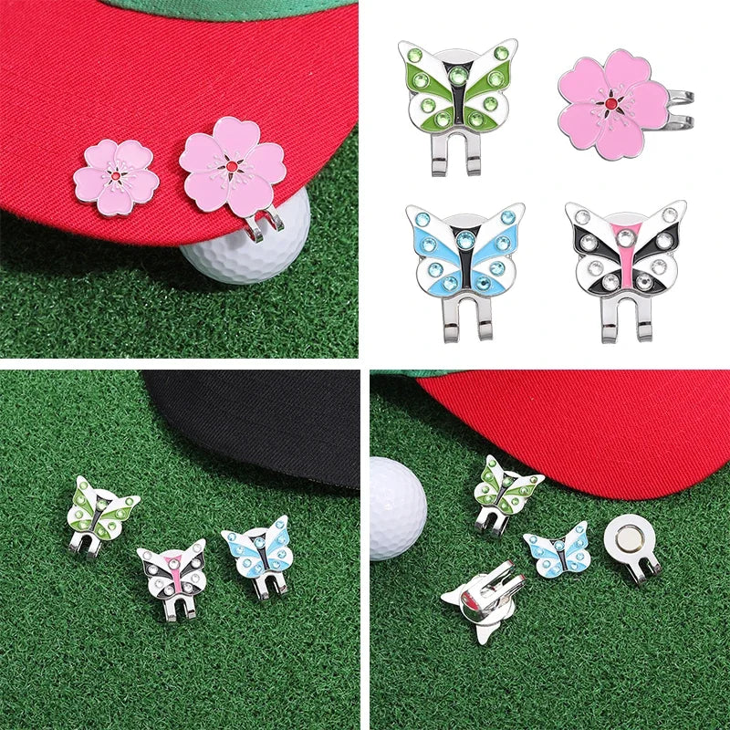 Butterfly Cherry Blossom Golf Ball Marker with Magnetic Hat Clip Golf Gift