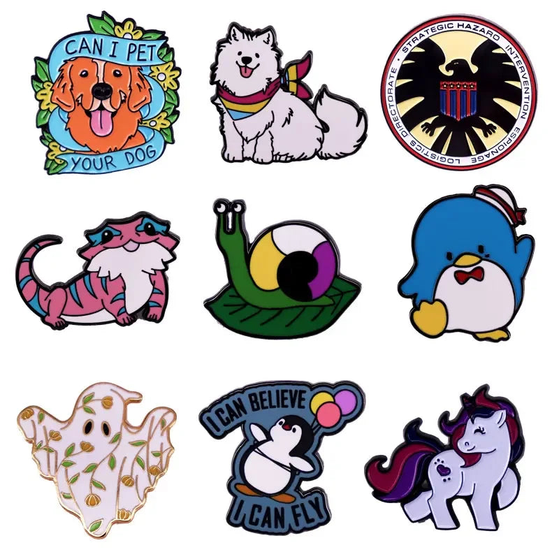 Cute Cartoon Animal Enamel Pins: Kitten Dog Lapel Badge Brooch Accessories