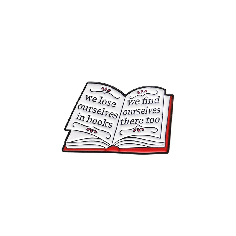 Book Lover Enamel Pin Reading Enthusiast Brooch Lapel Badge Gift