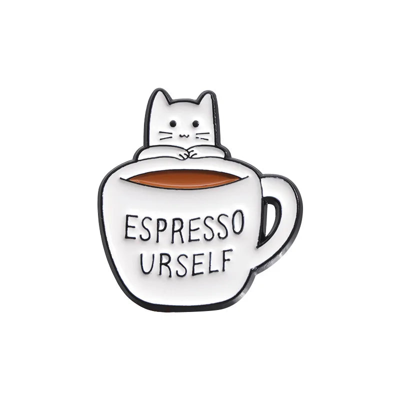 Cartoon Cat Enamel Pins Cute Kitten Brooch Lapel Badges Jewelry Accessories Wholesale