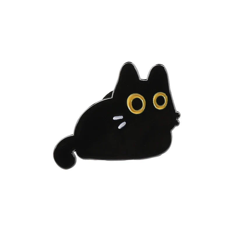 Black Cat Frog Enamel Pin Cute Animal Brooch Lapel Badge Jewelry Gift