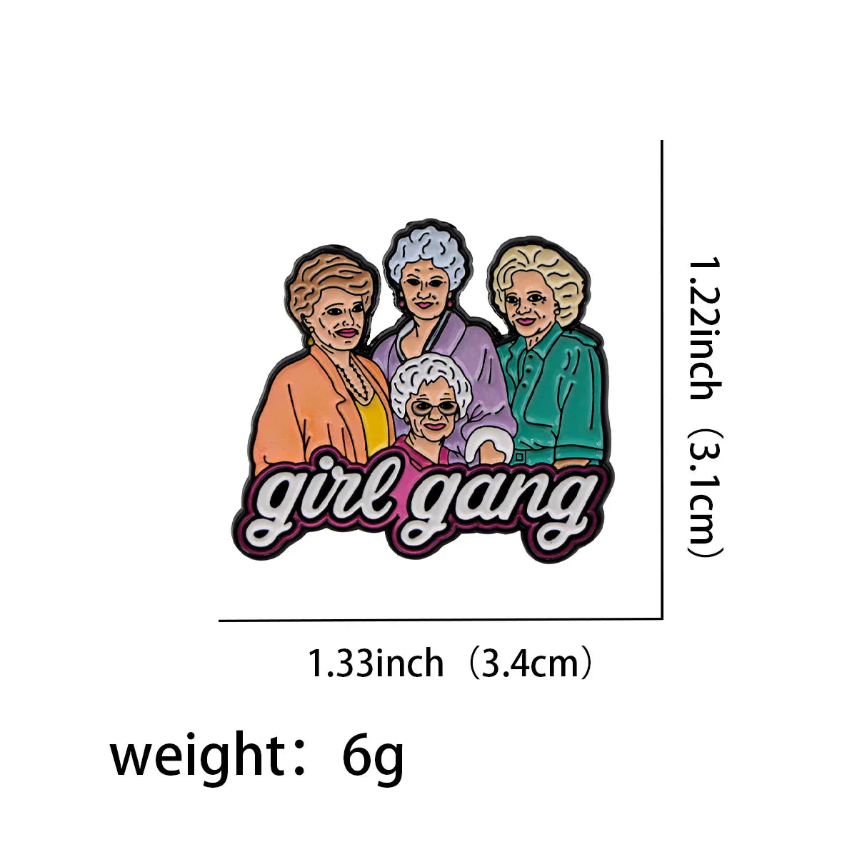Golden Enamel Cartoon Brooch Pins Lapel Badges Jewelry Accessories Gifts