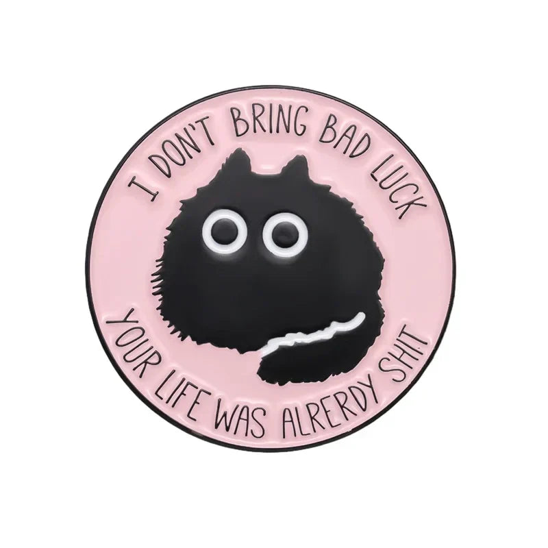 Cute Cat Enamel Pin Badge - Funny Kitten Heart Lapel Jewelry Gift