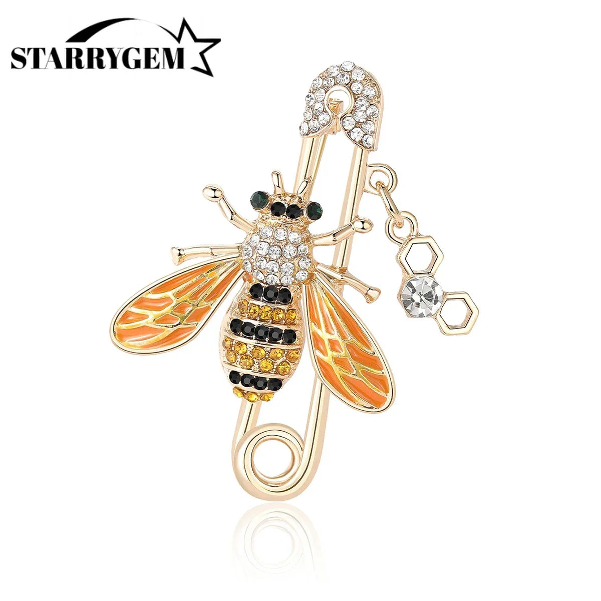 Rhinestone Bee Brooch Enamel Insect Pin Gift Accessory