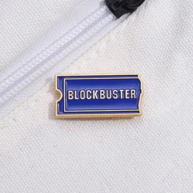 Movie Ticket Enamel Pin Blockbuster Video Retro Lapel Badge Brooch Vintage Jewelry for Backpack Hat Accessories