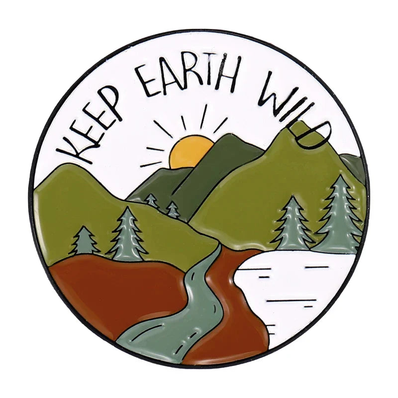 Camping Enamel Pins: Hiker Wilderness Explorer Brooches Lapel Badge Gifts